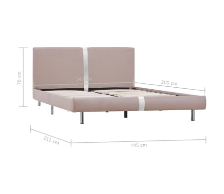 vidaXL Cadre de lit sans matelas cappuccino similicuir 140x200 cm