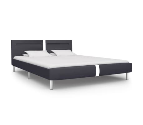 vidaXL Cadre de lit LED Noir Simili cuir 160x200 cm