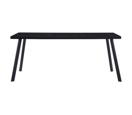 vidaXL Table à manger Noir 160x80x75 cm Verre trempé