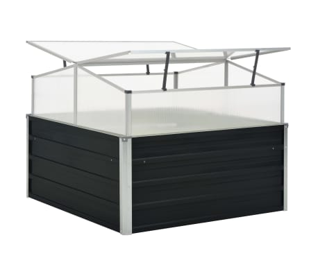 vidaXL Invernadero de acero galvanizado gris antracita 100x100x77 cm