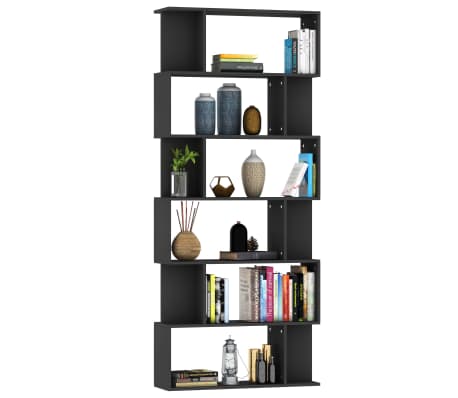 vidaXL Estantería/divisor madera contrachapada negro 80x24x192 cm