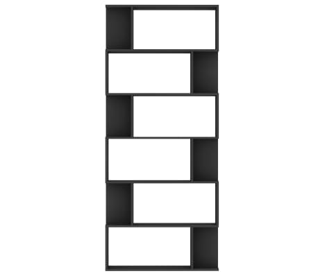 vidaXL Estantería/divisor madera contrachapada negro 80x24x192 cm