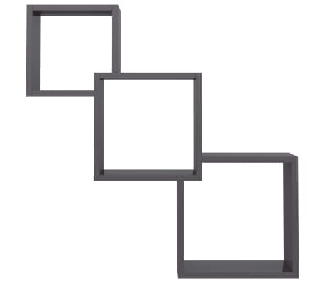 vidaXL Estante pared de cubo contrachapada negro brillo 68x15x68 cm