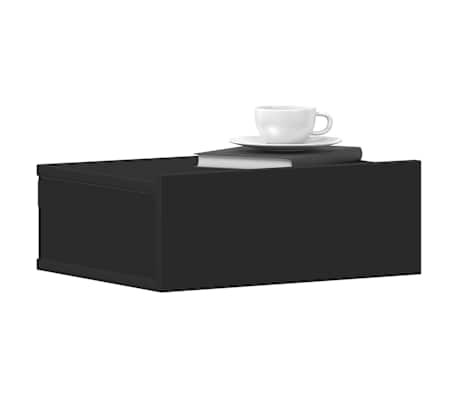 vidaXL Mesitas de noche flotantes 2 uds contrachapada negro 40x30x15cm