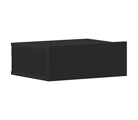 vidaXL Mesitas de noche flotantes 2 uds contrachapada negro 40x30x15cm