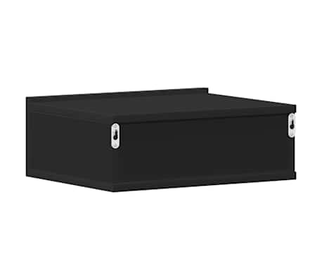 vidaXL Mesitas de noche flotantes 2 uds contrachapada negro 40x30x15cm