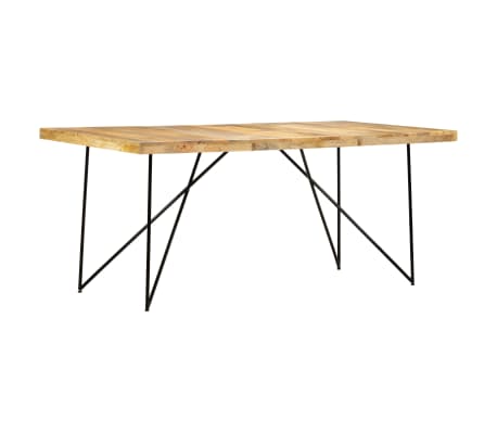 vidaXL Mesa de comedor de madera maciza de mango 180x90x76 cm