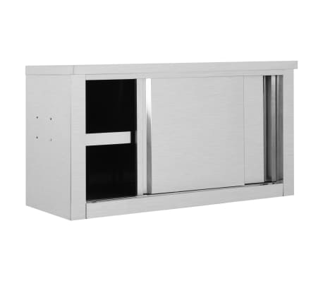 vidaXL Armario pared de cocina puertas correderas acero 90x40x50 cm