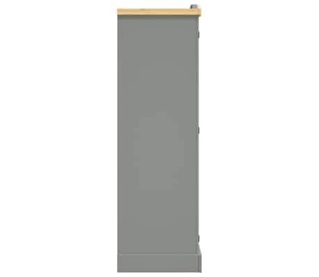 vidaXL Armario madera de pino Mexicano estilo Corona gris 3 puertas