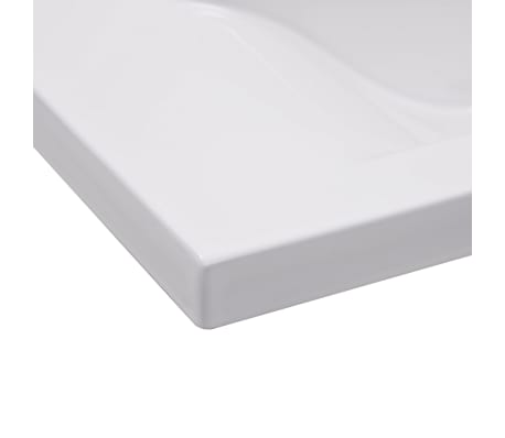vidaXL Lavabo encastré 81 x 39,5 x 18,5 cm Céramique Blanc
