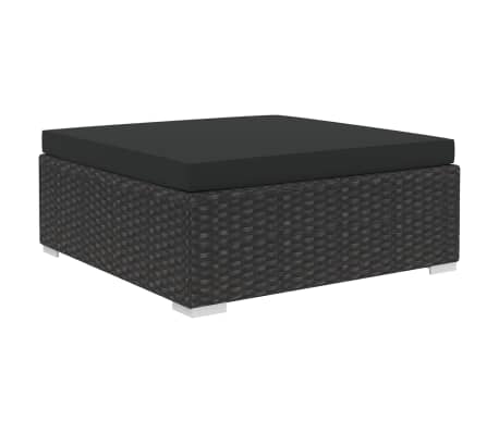 vidaXL Salon de jardin 6 pcs avec coussins Résine tressée Noir