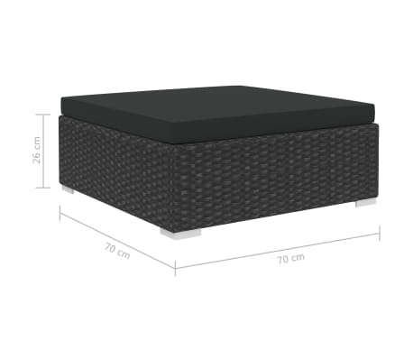 vidaXL Salon de jardin 6 pcs avec coussins Résine tressée Noir