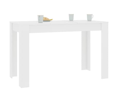 vidaXL Mesa de comedor de madera de ingeniería blanco 120x60x76 cm