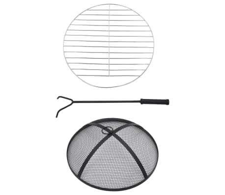 vidaXl Brasero de mosaico cerámica negro y blanco 68 cm