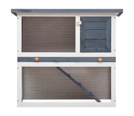 vidaXL Jaula conejera con 1 puerta madera gris