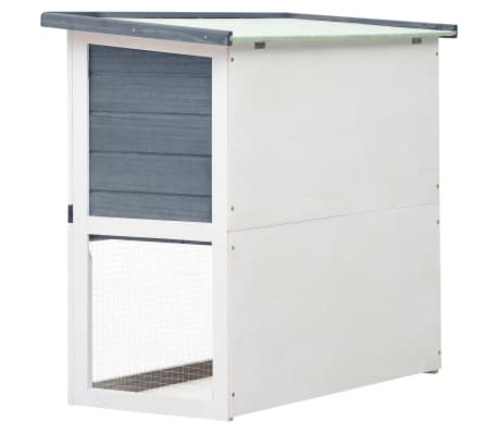 vidaXL Jaula conejera con 1 puerta madera gris