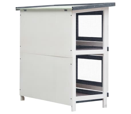 vidaXL Jaula conejera con 4 puertas madera gris