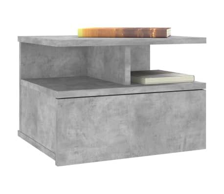 vidaXL Mesita de noche flotante madera gris hormigón 40x31x27 cm