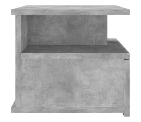 vidaXL Mesita de noche flotante madera gris hormigón 40x31x27 cm