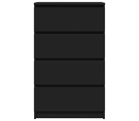 vidaXL Aparador de madera contrachapada negro 60x35x98,5 cm