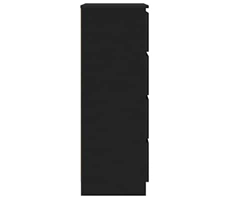 vidaXL Aparador de madera contrachapada negro 60x35x98,5 cm