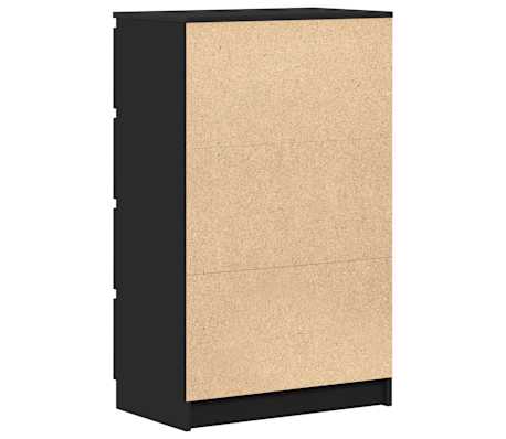 vidaXL Aparador de madera contrachapada negro 60x35x98,5 cm