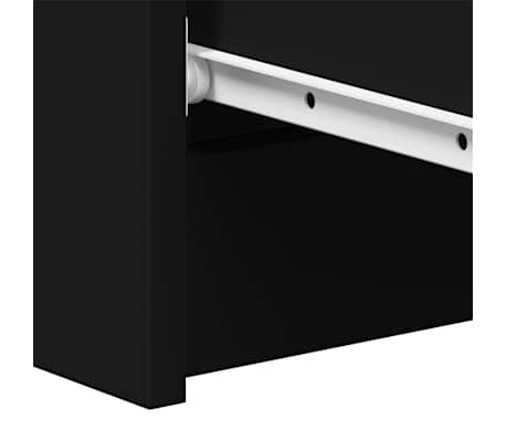 vidaXL Aparador de madera contrachapada negro 60x35x98,5 cm
