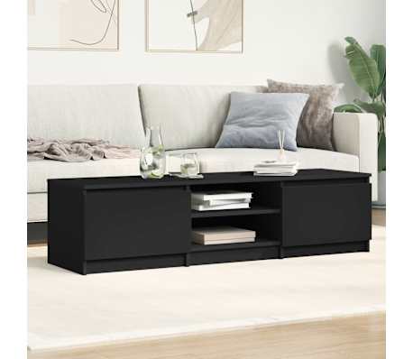 vidaXL Mueble de TV madera contrachapada negro 140x40x35,5 cm