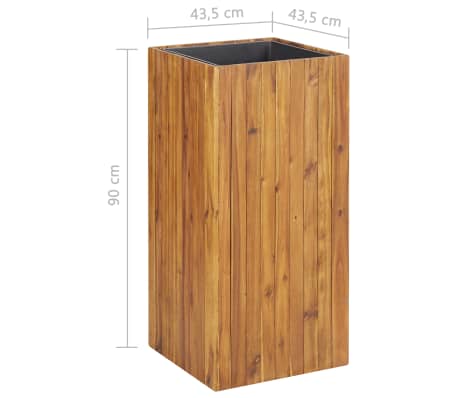 vidaXL Arriate de madera maciza de acacia 43,5x43,5x90 cm