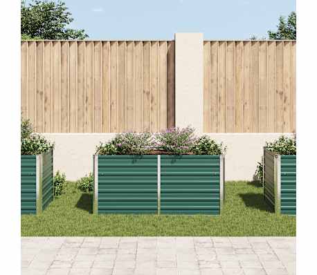 vidaXL Jardinera elevada de acero galvanizado verde 160x80x77cm
