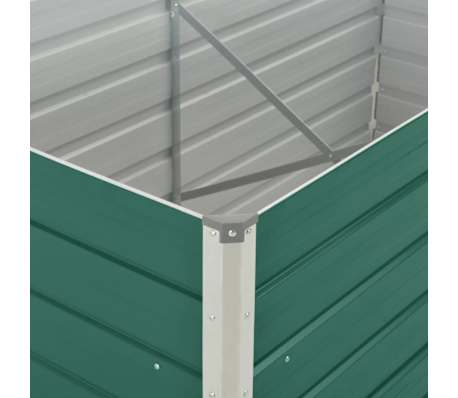 vidaXL Jardinera elevada de acero galvanizado verde 160x80x77cm