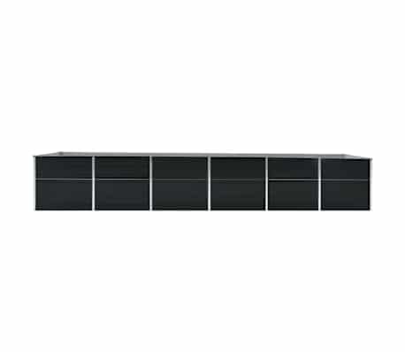 vidaXL Arriate de jardín de acero galvanizado antracita 480x80x77 cm
