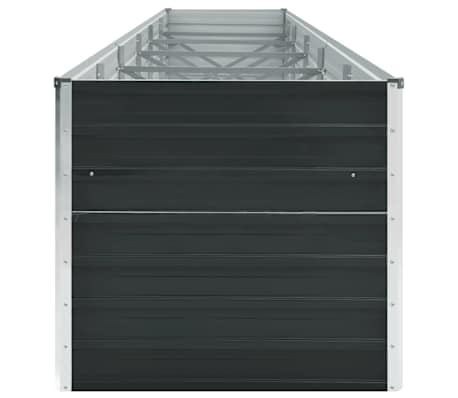 vidaXL Arriate de jardín de acero galvanizado antracita 480x80x77 cm