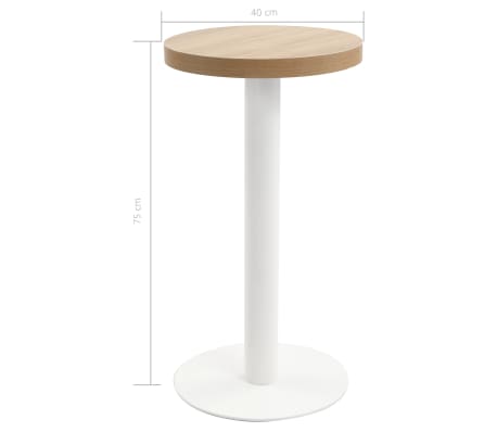 vidaXL Mesa de bistró MDF marrón claro 40 cm