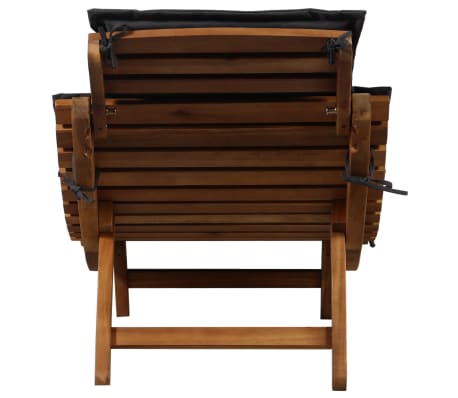 vidaXL Tumbona con cojín madera maciza de acacia gris oscuro