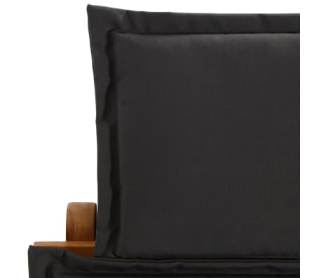 vidaXL Tumbona con cojín madera maciza de acacia gris oscuro