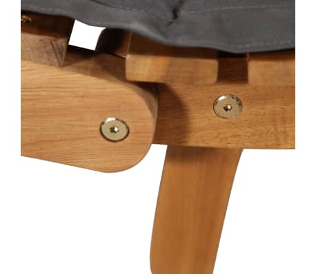 vidaXL Tumbona con cojín madera maciza de acacia gris oscuro