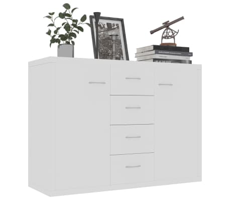 vidaXL Aparador de madera contrachapada blanco 88x30x65 cm