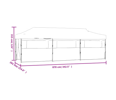 vidaXL Tente de réception escamotable avec 8 parois 3 x 9 m Blanc