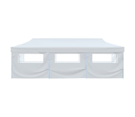 vidaXL Tente de réception escamotable avec 8 parois 3 x 9 m Blanc