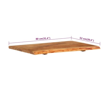 vidaXL Encimera para armario tocador madera maciza acacia 80x52x2,5 cm