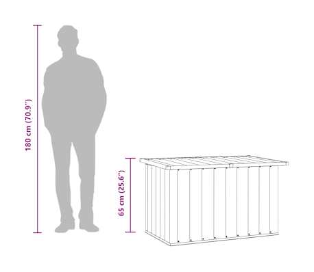 vidaXL Boîte de rangement de jardin Gris 109x67x65 cm