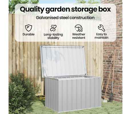 vidaXL Boîte de rangement de jardin Gris 109x67x65 cm