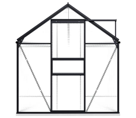 vidaXL Invernadero con estructura base aluminio gris antracita 5,89 m²