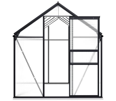 vidaXL Invernadero con estructura base aluminio gris antracita 5,89 m²
