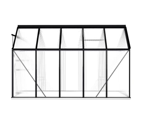 vidaXL Invernadero con estructura base aluminio gris antracita 5,89 m²