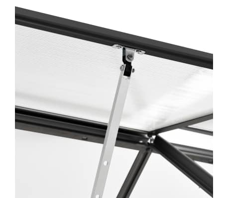 vidaXL Invernadero con estructura base aluminio gris antracita 5,89 m²
