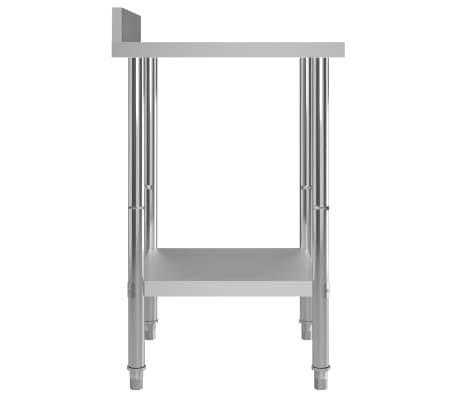 vidaXL Mesa trabajo cocina y salpicadero acero inoxidable 60x60x93 cm