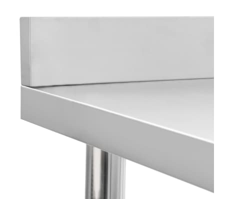 vidaXL Mesa trabajo cocina y salpicadero acero inoxidable 60x60x93 cm