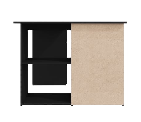 vidaXL Escritorio de esquina madera contrachapada negro 145x100x76 cm